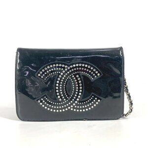 CHANEL CC Logo CC Mark Rhinestone Wallet Crossbody Bag Pochette Shoulder Bag